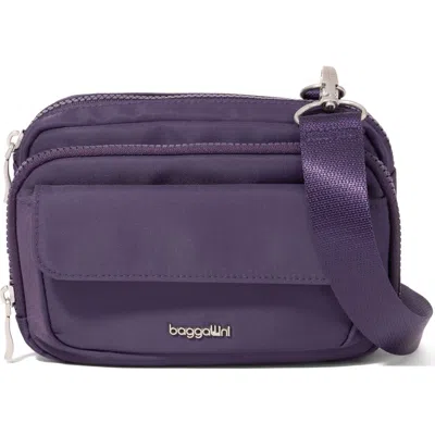 Baggallini Modern Double Zip Crossbody Bag In Purple