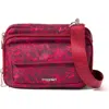 Baggallini Modern Double Zip Crossbody Bag In Red Divine Rose