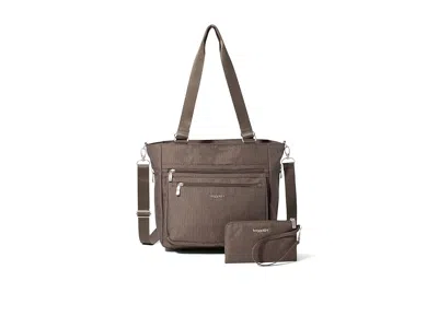 Baggallini Modern Everyday Shopper Tote Handbags Dark Umber Heritage: One Size In Gray