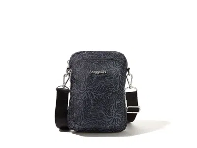 Baggallini Modern Everywhere Explorer Crossbody Handbags Midnight Blossom Print: One Size In Blue