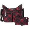 Baggallini Modern Everywhere Hobo Crossbody Bag With Wristlet In Crimson Tartan