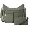 Baggallini Modern Everywhere Hobo Crossbody Bag With Wristlet In Green