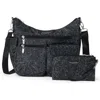 Baggallini Women's Modern Everywhere Hobo Crossbody Bag With Wristlet In Midnight Blossom
