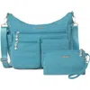 Baggallini Modern Everywhere Hobo Crossbody Bag With Wristlet In Blue