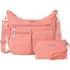 Baggallini Modern Everywhere Hobo Crossbody Bag With Wristlet In Pink