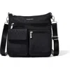 Baggallini Modern Everywhere Slim Crossbody Bag With Rfid Wristlet In Black Cheetah Emboss