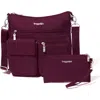 Baggallini Modern Everywhere Slim Crossbody Bag With Rfid Wristlet In Mulberry