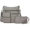 Baggallini Modern Everywhere Slim Crossbody Bag With Rfid Wristlet In Sterling Shimmer