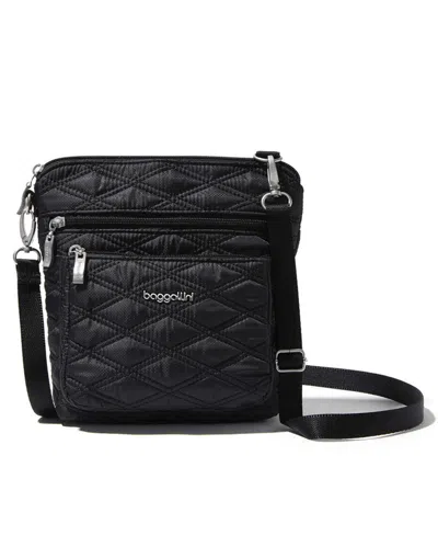 Baggallini Modern Pocket Adjustable Strap Crossbody Bag In Black Quilt
