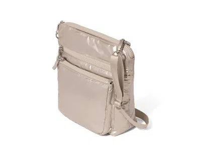 Baggallini Modern Pocket Crossbody Cross Body Handbags Platinum Ecopuff: One Size In Gold