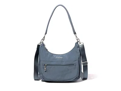 Baggallini Pocket Half Moon Shoulder Bag In Gray