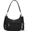 Baggallini Modern Pocket Half Moon Crossbody Shoulder Bag In Black