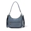 Baggallini Modern Pocket Half Moon Shoulder Bag In Grey
