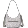 Baggallini Modern Pocket Half Moon Shoulder Bag In Light Grey Petal