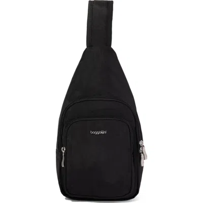 Baggallini The Travel Smart Edit Securtex Anti Theft Daytripper Sling Bag In Black