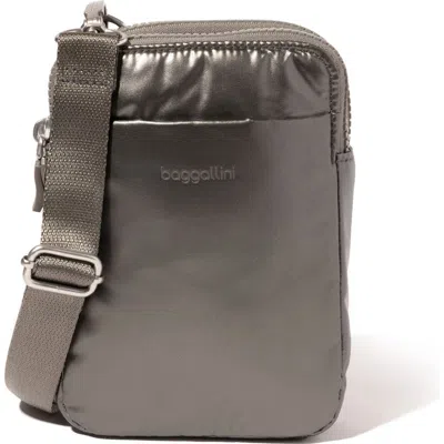 Baggallini Modern Take Two Rfid Crossbody Bag In Gunmetal Puff