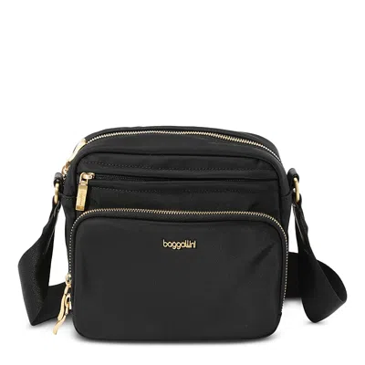 Baggallini Mott Crossbody In Black Twill W/ Gold Hardware