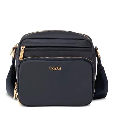 Baggallini Mott Crossbody In French Navy W/ Gold Hardware