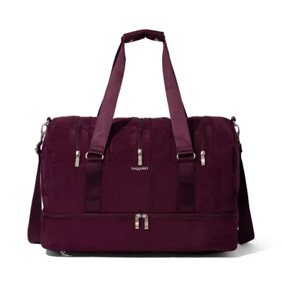 Baggallini Multi Zip Convertible Duffel In Burgundy