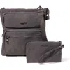 Baggallini Nolita Crossbody Bag With Rfid Wristlet In Smoke Twill
