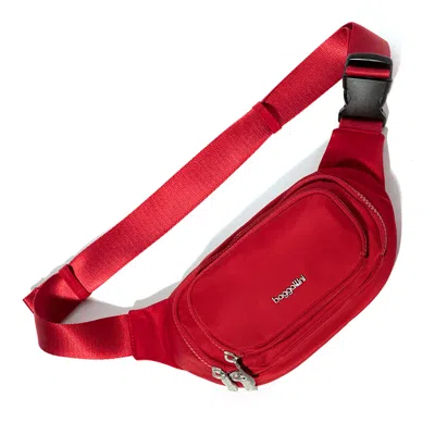 Baggallini On The Go Belt Bag Waist Pack In Crimson Red Twill