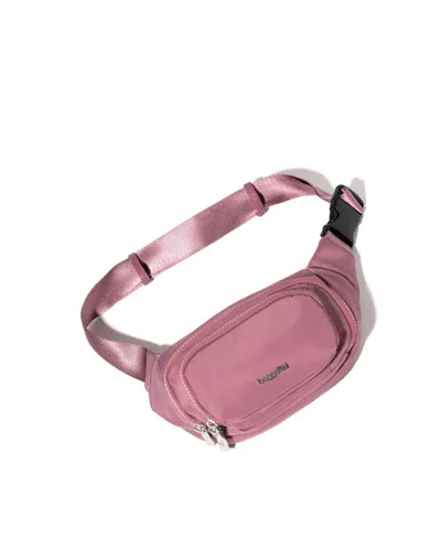 Baggallini On The Go Waist Pack Belt Bag In Mauve Twill