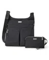 Baggallini On Track Zip Crossbody With Rfid Phone Wristlet In Black