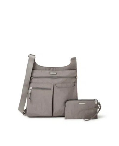 Baggallini On Track Crossbody In Sterling Shimmer