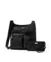 Baggallini On Track Zip Crossbody Bag In Black Cheetah Emboss