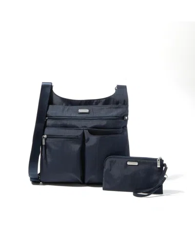 Baggallini On Track Zip Crossbody Bag In French Navy