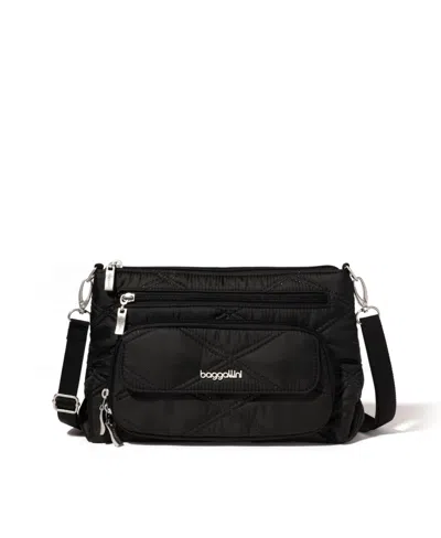 Baggallini Original Everyday Crossbody Bag In Black Cheetah Emboss