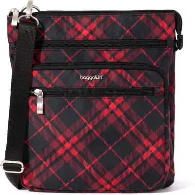 Baggallini Out And About Crossbody Bag In Crimson Tartan