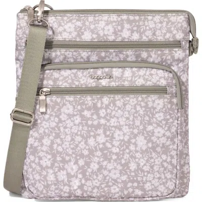 Baggallini Out And About Crossbody Bag In Light Grey Petal