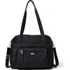 Baggallini Overnight Expandable Laptop Tote Bag With Rfid Wristlet In Black Cheetah Emboss
