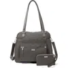 Baggallini Overnight Expandable Laptop Tote Bag With Rfid Wristlet In Sterling Shimmer