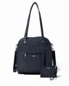 Baggallini Overnight Expandable Laptop Tote Weekender Bag With Rfid Wristlet In Blue