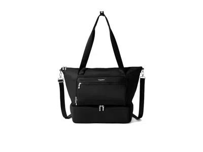 Baggallini Park Ave Overnight Tote Tote Handbags Black Twill: One Size