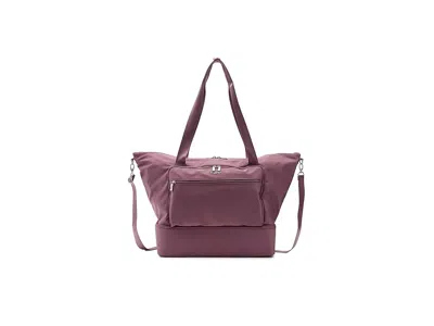 Baggallini Park Ave Weekender Tote Handbags Mauve Twill: One Size In Pink