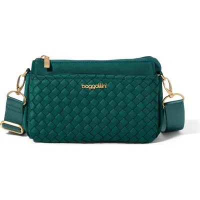Baggallini Perry Woven Crossbody In Green