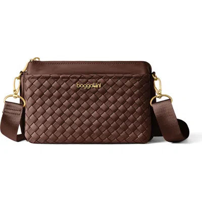 Baggallini Perry Woven Crossbody In Brown