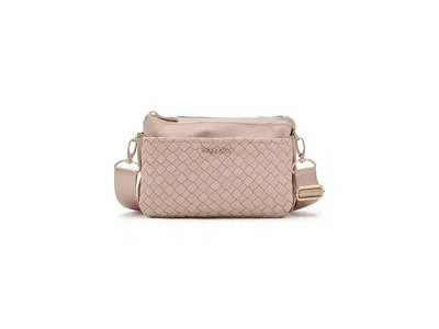 Baggallini Perry Woven Crossbody Cross Body Handbags Desert Sand Woven Twill: One Size