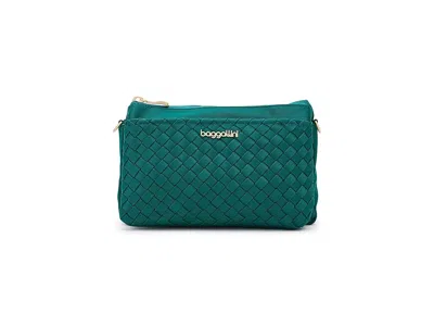 Baggallini Perry Woven Crossbody Cross Body Handbags Jade Woven Twill: One Size In Green