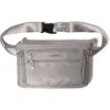 Baggallini Pocket Belt Bag Convertible Crossbody Waist Pack In Steel Grey Twill