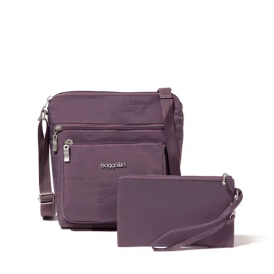 Baggallini Pocket Crossbody With Rfid In Purple