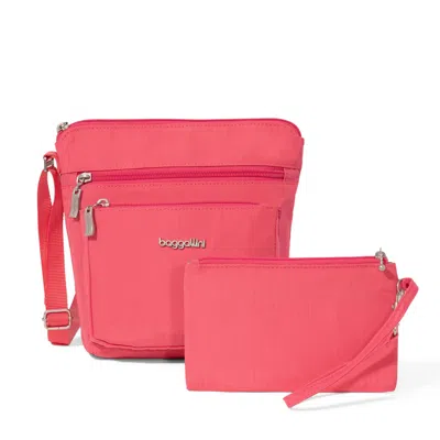 Baggallini Pocket Crossbody With Rfid In Pink