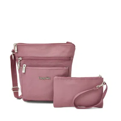 Baggallini Pocket Crossbody With Rfid In Pink