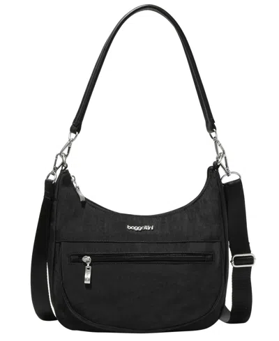 Baggallini Pocket Half Moon Bag In Black