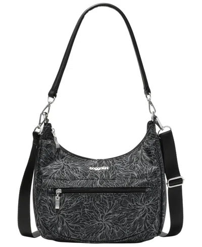 Baggallini Pocket Half Moon Bag In Black