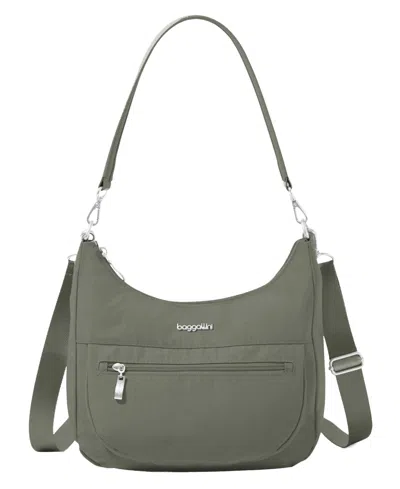 Baggallini Pocket Half Moon Bag In Green