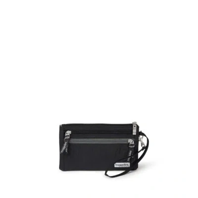 Baggallini Rfid Currency Organizer Wallet Wristlet In Black
